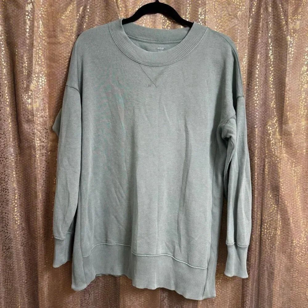 Aerie Oversized Pastel Sage Green Tunic Style Sweater Soft Cozy Small
